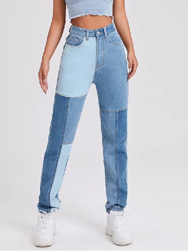 DressBetty - Patchwork Straight Jeans