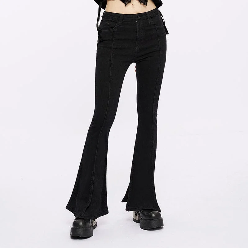 Women's Punk Slim Fitted Flared Jeans