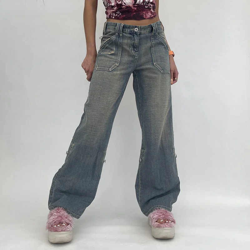 DressBetty - High Waist Vintage Oversized Casual Streetwear Harajuku Straight wide Leg Jeans