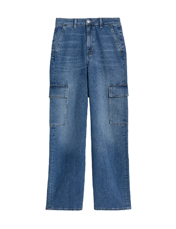 High Waisted Wide Leg Cargo Jeans