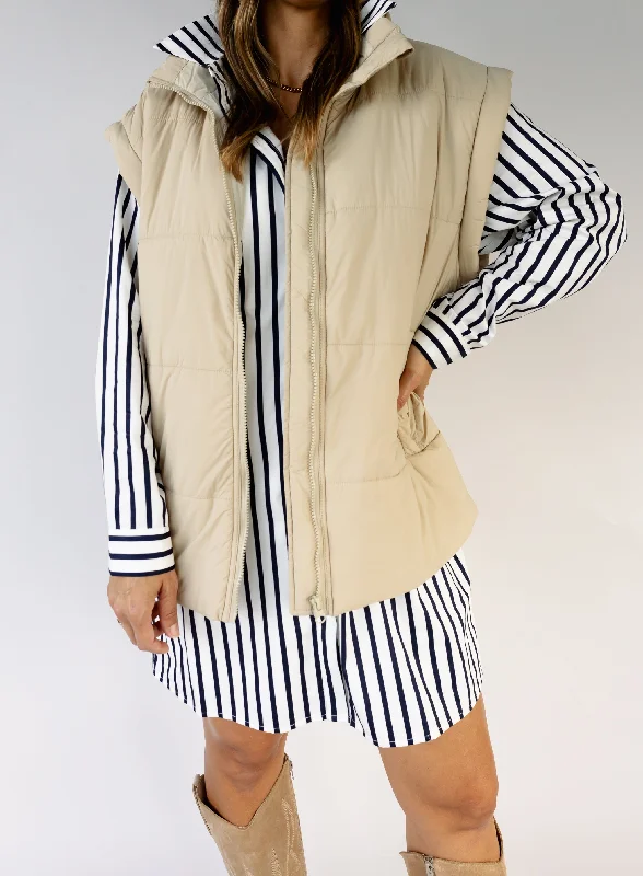 Monroe Puffer Vest - Macadamia