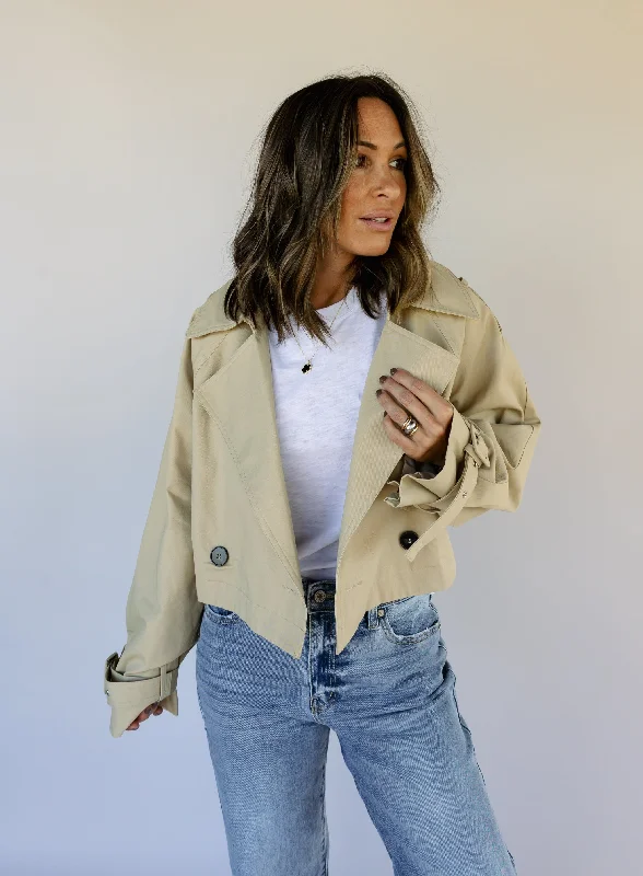 Molly Cropped Trench Coat - Final Sale