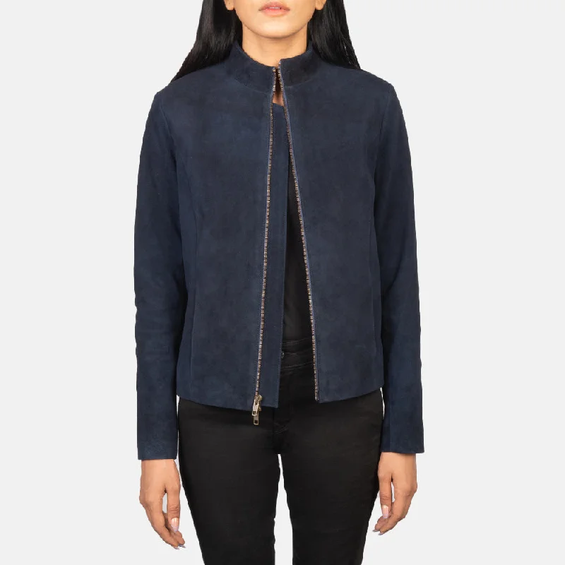 Rumella Blue Suede Biker Jacket