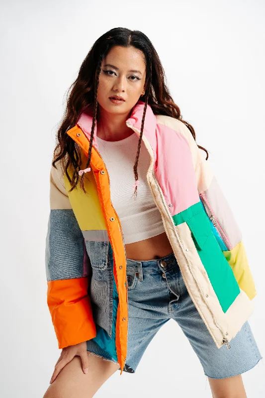 Multi Colorblock Long Sleeve Oversize Jacket