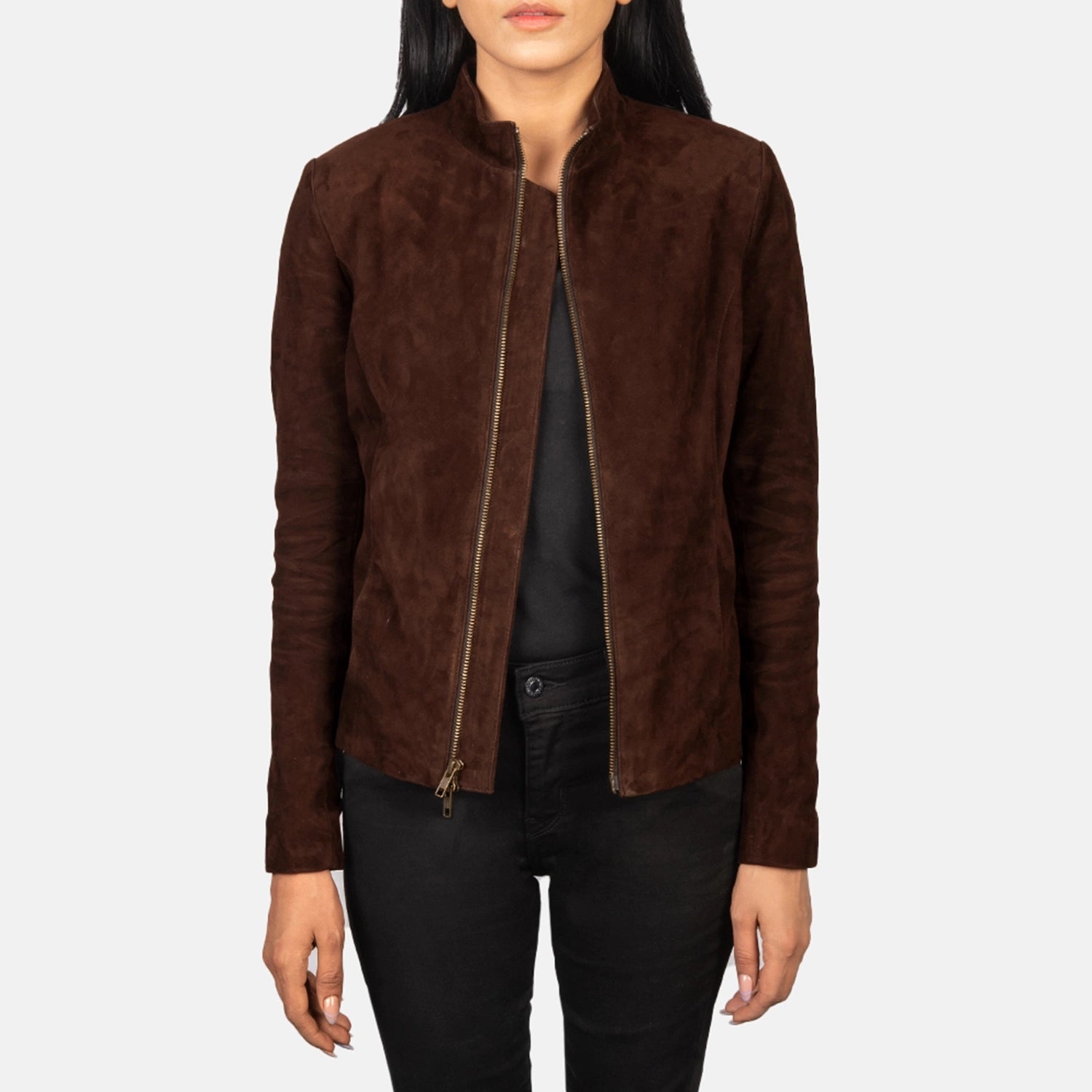 Rumella Mocha Suede Biker Jacket