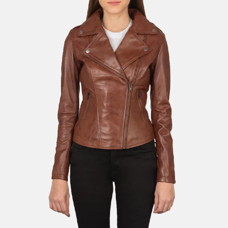 Flashback Brown Leather Biker Jacket