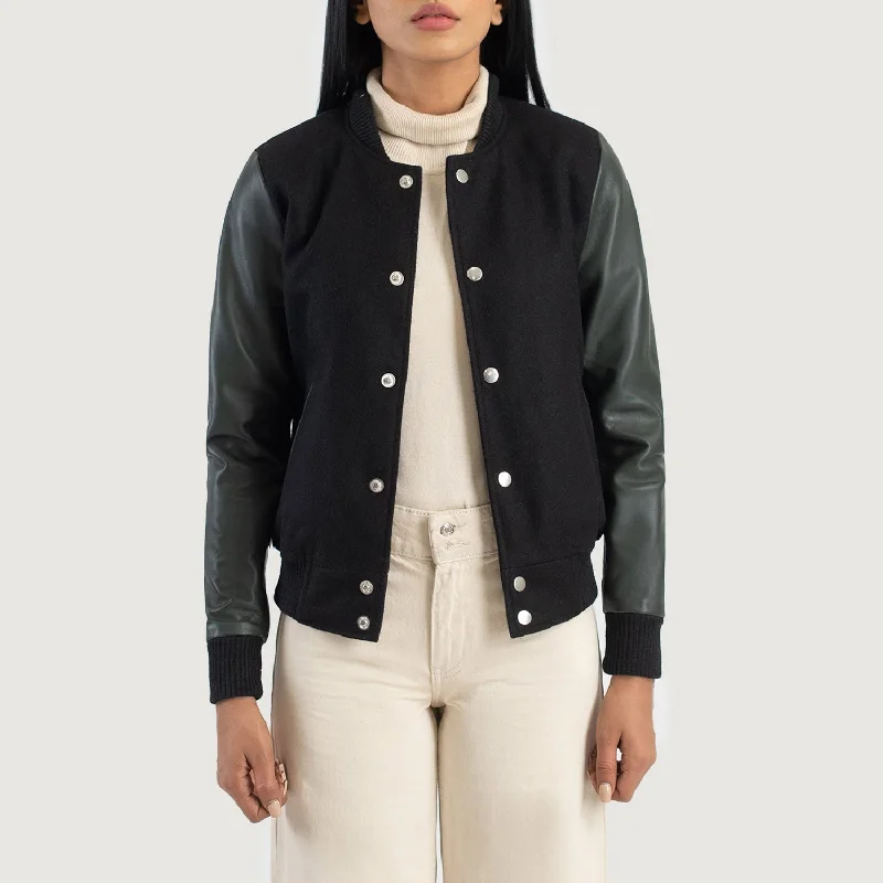 Savant Green Hybrid Varsity Jacket