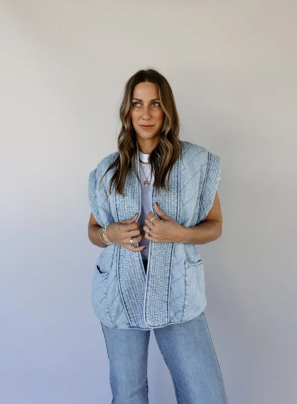 Mariana Quilted Denim Vest - Final Sale