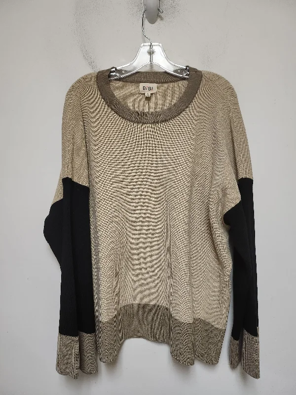 Sweater By Bibi In Black & Tan, Size: L