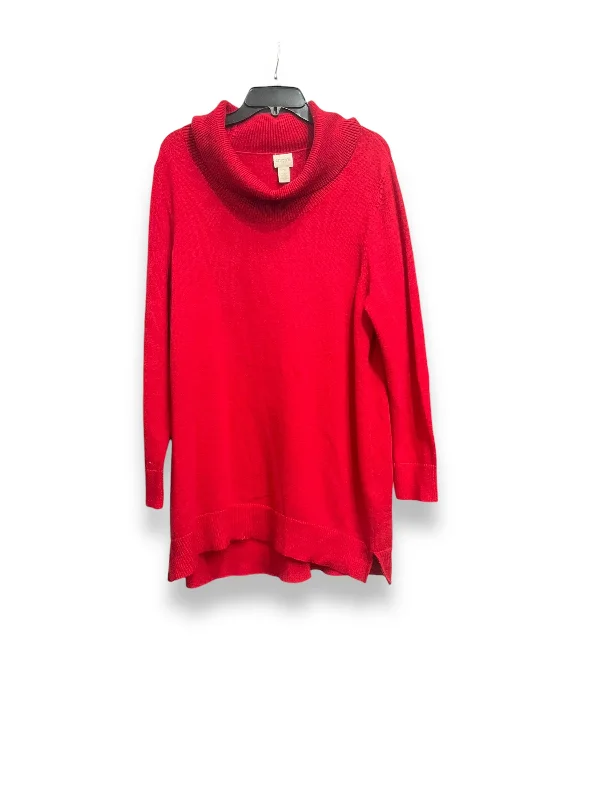 Sweater By Chicos In Red, Size: M