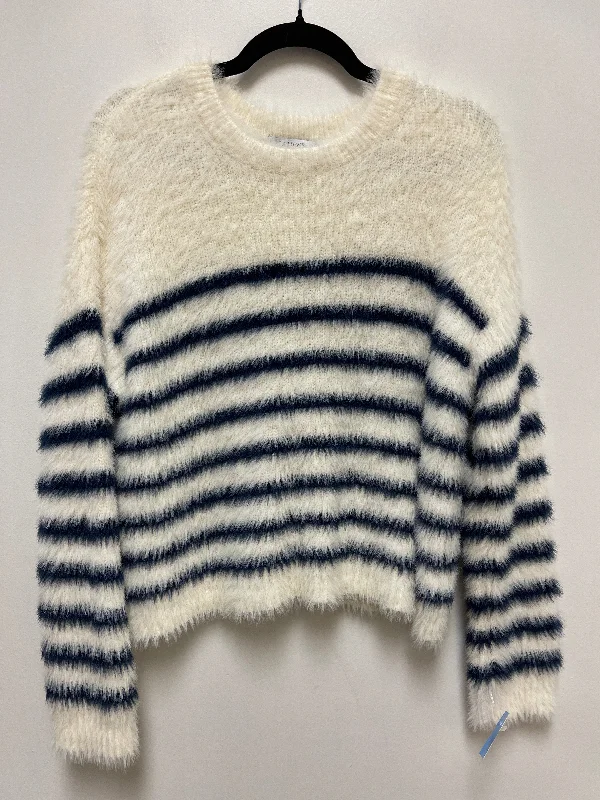 Sweater By Clothes Mentor In Blue & White, Size: M