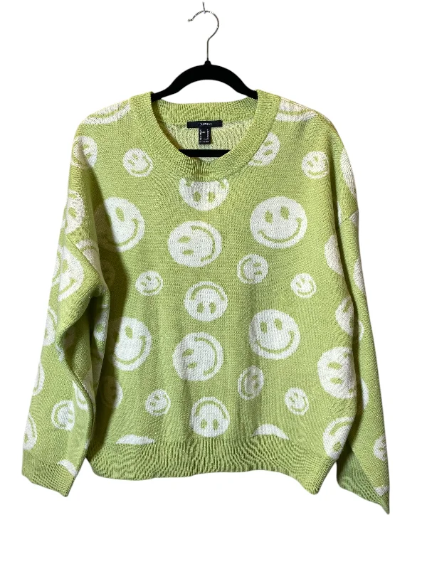 Sweater By Forever 21 In Green & White, Size: Xl