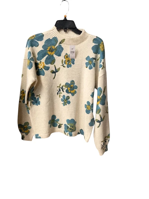 Sweater By Loft In Floral Print, Size: M