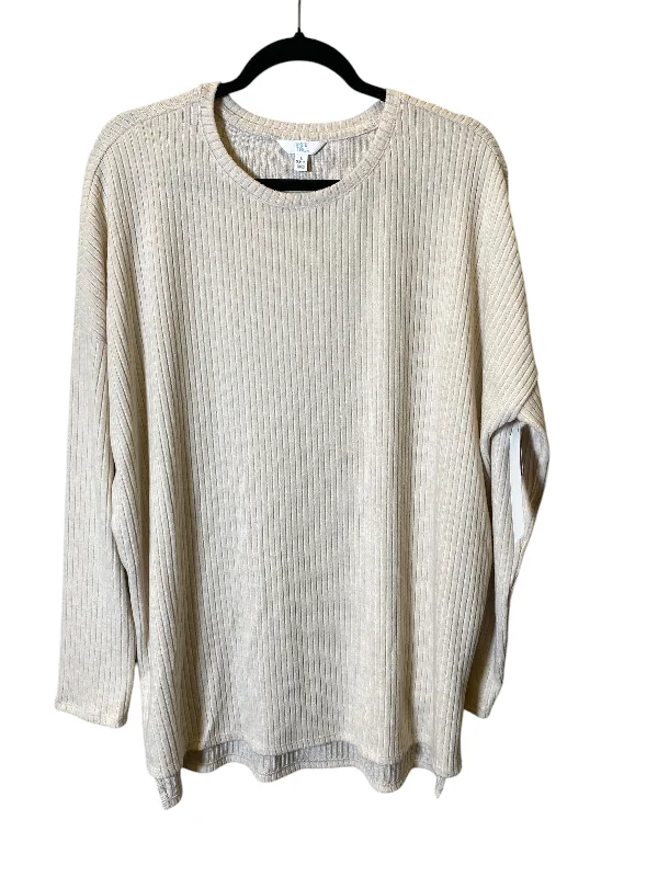 Sweater By Time And Tru In Cream, Size: L