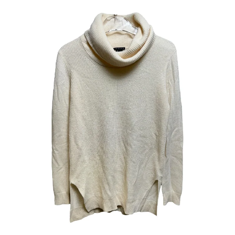 Madalinda Cashmere Long Sleeve Cowl Neck Sweater By Theory In Cream, Size: M