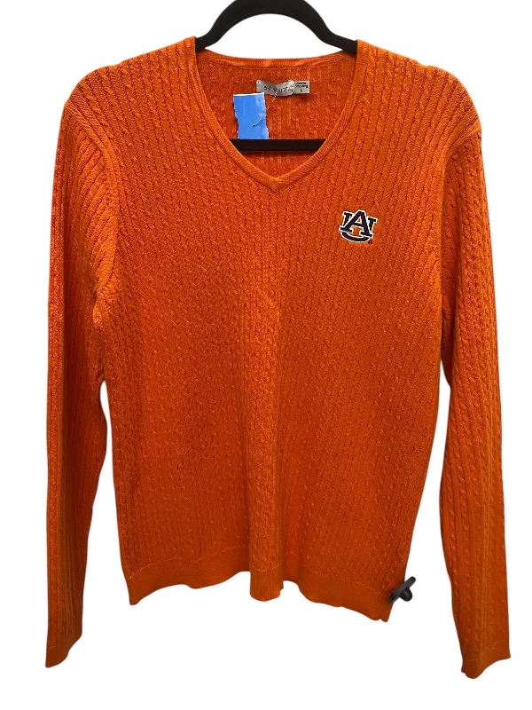 Sweater By Ashworth In Orange, Size: L