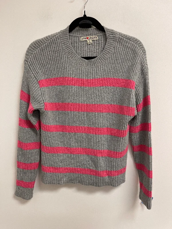 Sweater By Clothes Mentor In Grey & Pink, Size: L