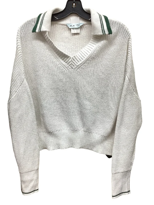 Sweater By Flx In Green & White, Size: M