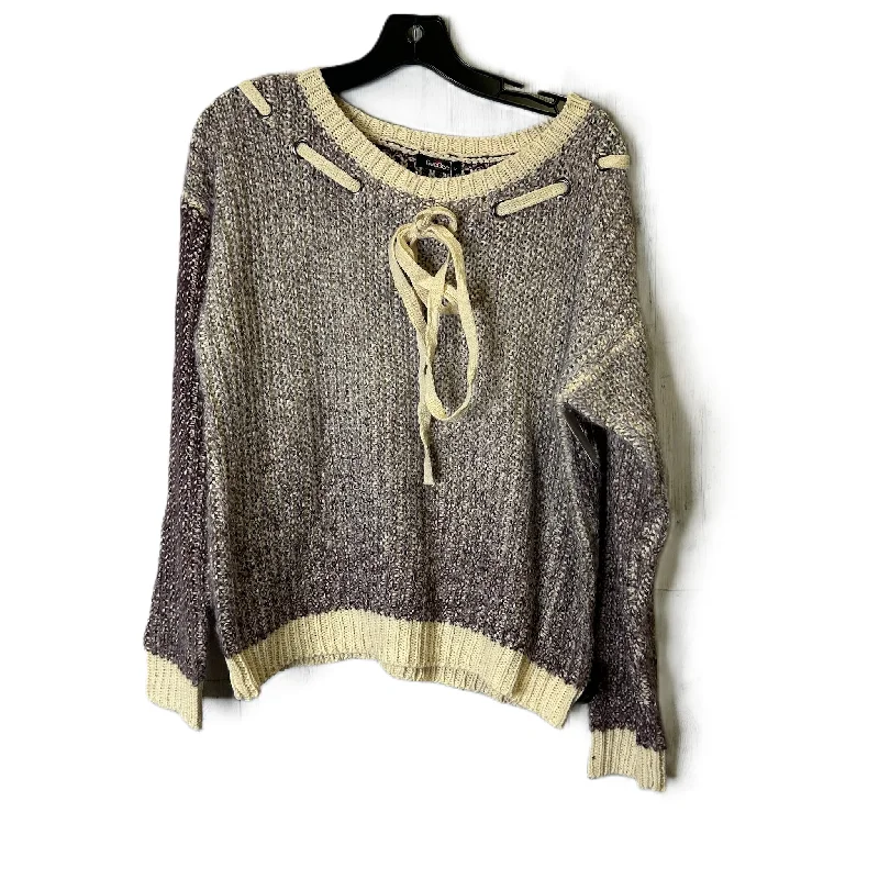 Sweater By GeeGee In Cream & Purple, Size: M