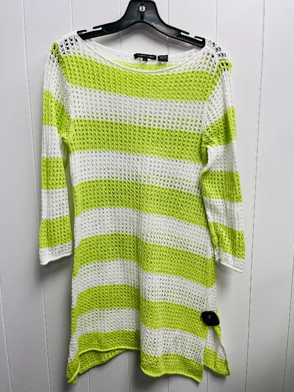 Sweater By Jeanne Pierre In Green & White, Size: S