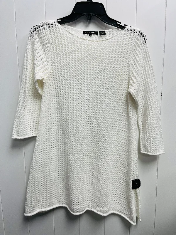 Sweater By Jeanne Pierre In White, Size: S