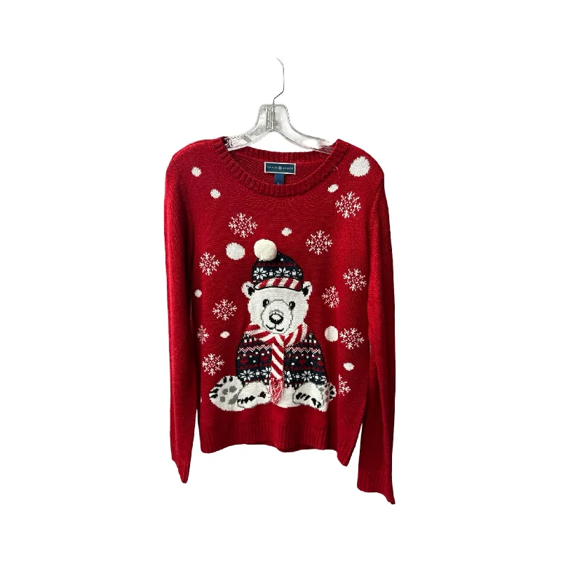 Christmas Sweater By Karen Scott In Red, Size: L