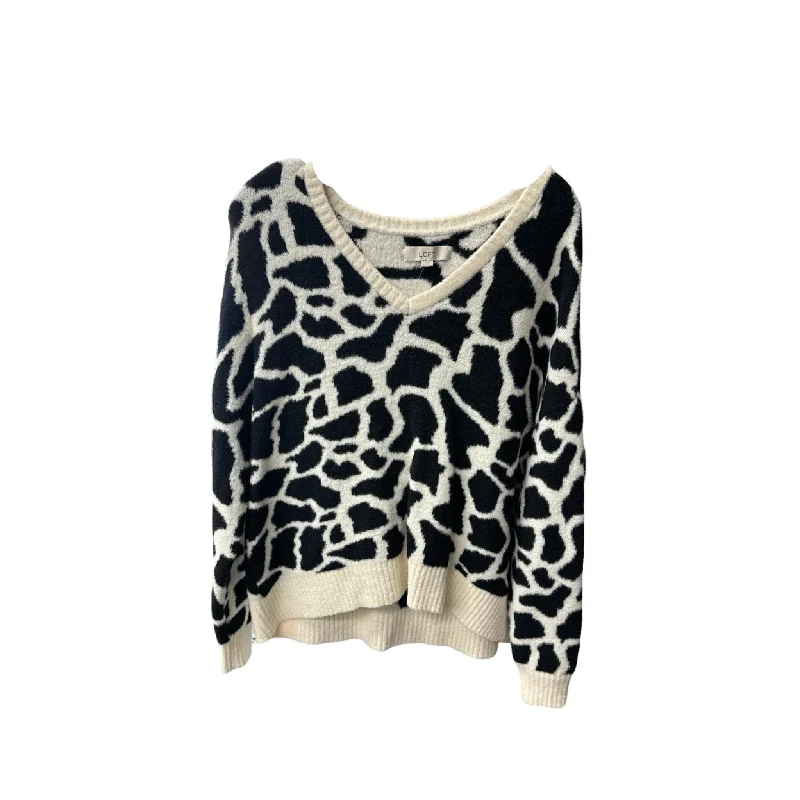 Sweater By Loft In Black & White, Size: L