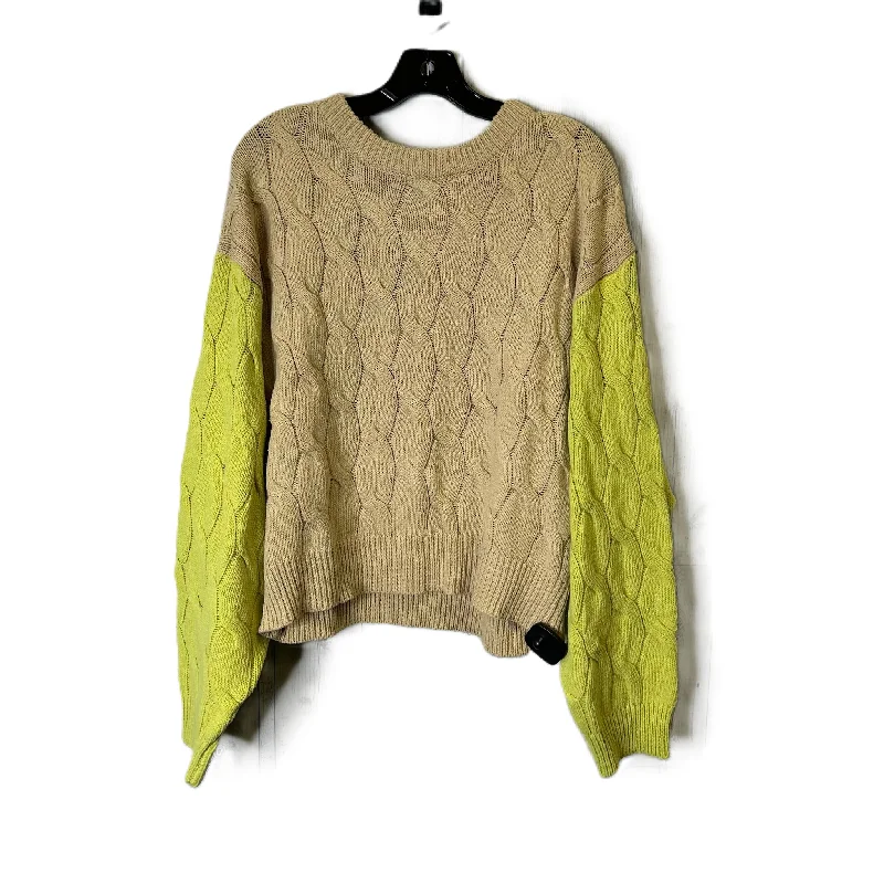 Sweater By Lumiere In Tan & Yellow, Size: L