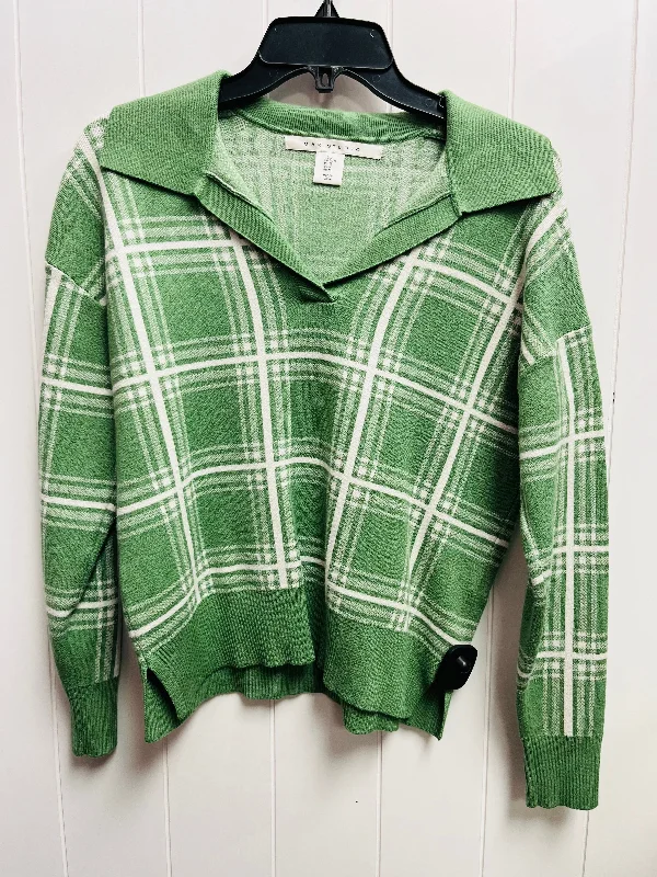 Sweater By Max Studio In Green & White, Size: M