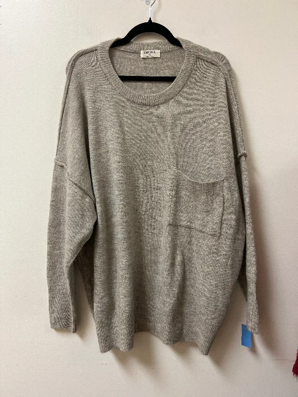 Sweater By Zenana Outfitters In Tan, Size: Xl