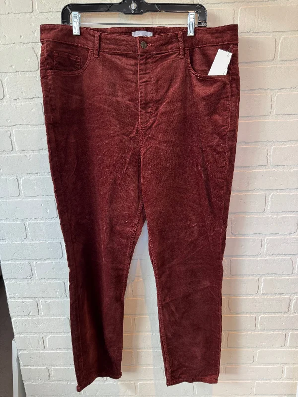 Pants Corduroy By Loft In Red, Size: 18