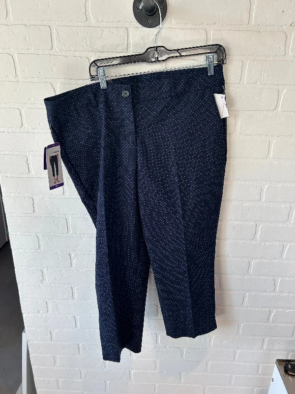 Pants Cropped By Hilary Radley In Blue & White, Size: 14