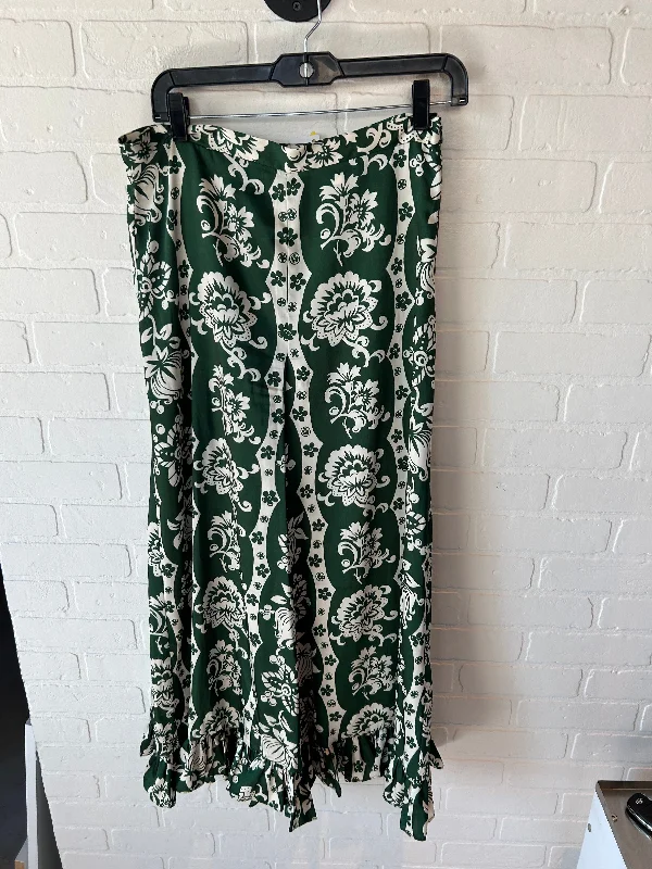 Pants Dress By Zara In Green & White, Size: 12