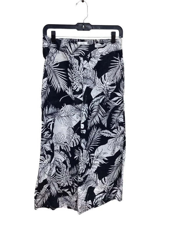 Pants Linen By Christian Siriano In Black & Cream, Size: S