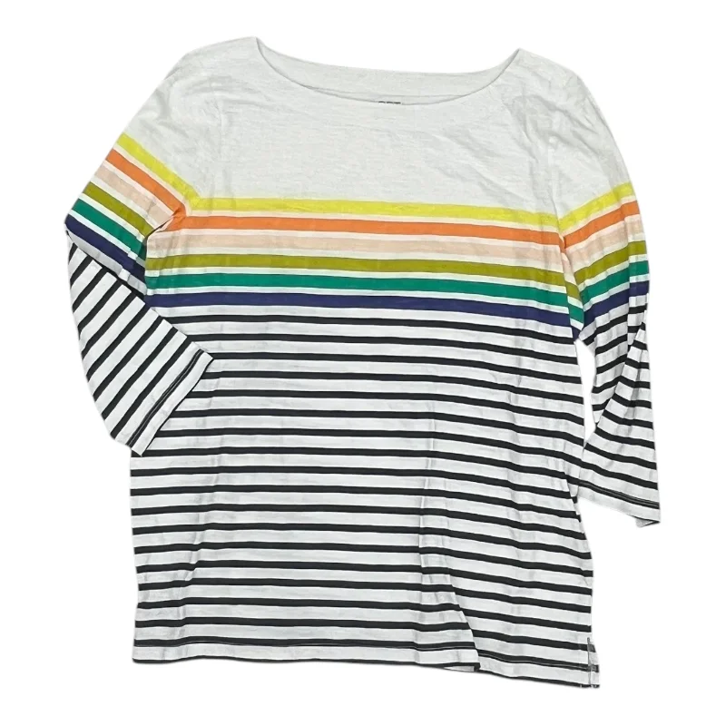 Top 3/4 Sleeve By Loft In Striped Pattern, Size:Xl