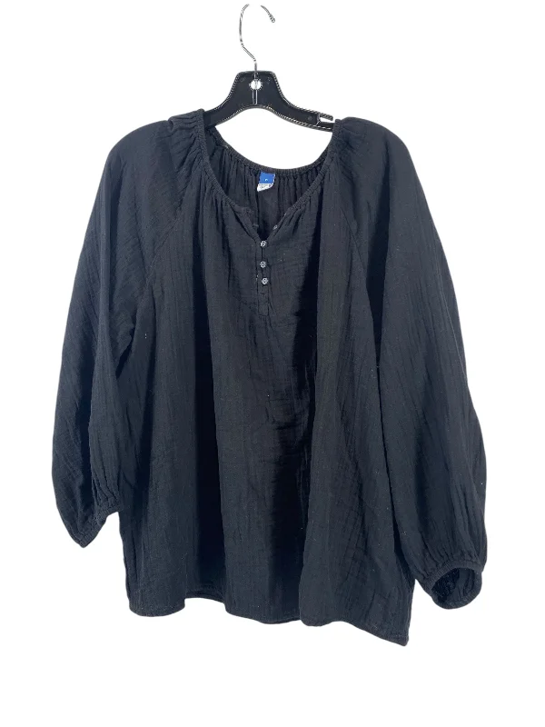 Top 3/4 Sleeve By Old Navy In Black, Size: Xl