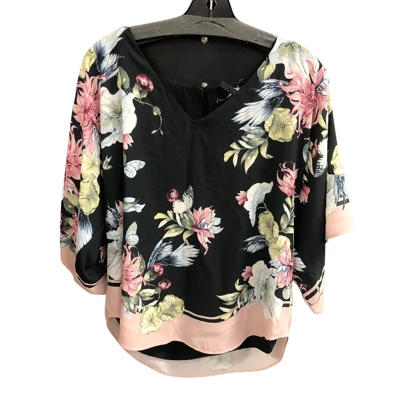 Top 3/4 Sleeve By White House Black Market In Floral Print, Size: S