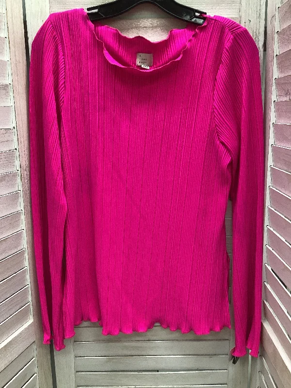 Top Long Sleeve By A New Day In Pink, Size: L