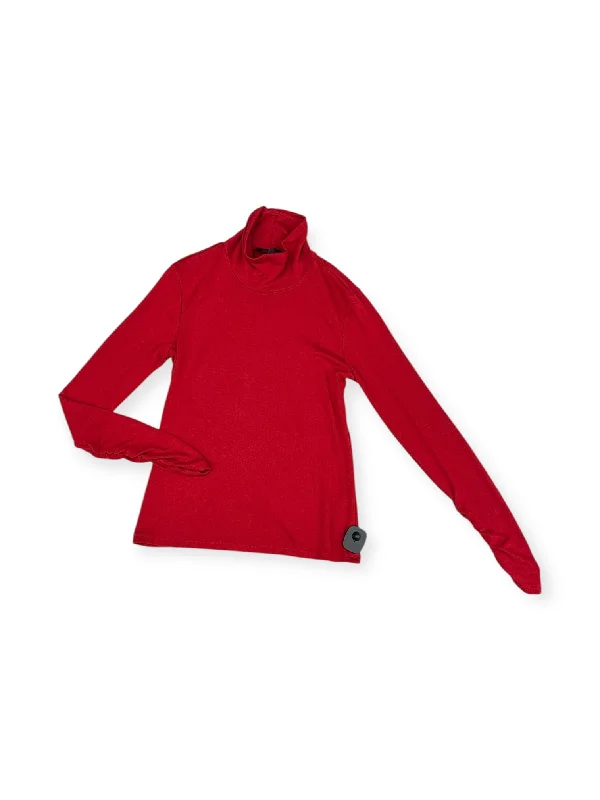 Top Long Sleeve By Banana Republic In Red, Size: S