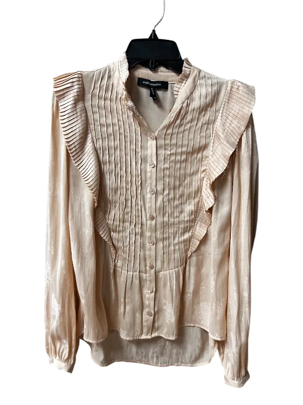 Top Long Sleeve By Bcbgmaxazria In Tan, Size: M