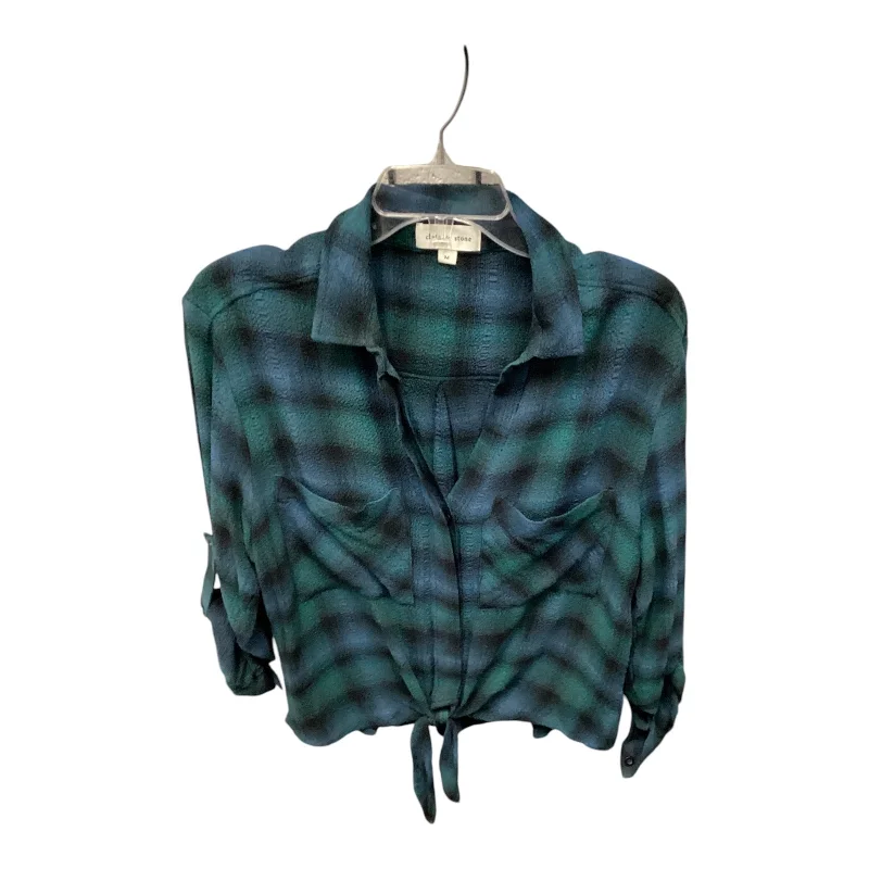 Top Long Sleeve By Cloth & Stone In Plaid Pattern, Size: M