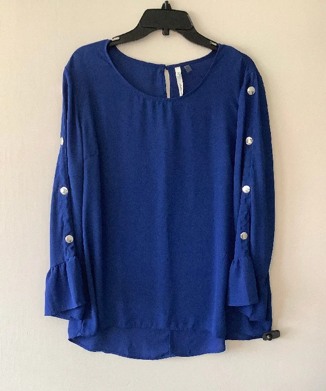 Top Long Sleeve By Clothes Mentor In Blue, Size: Xl