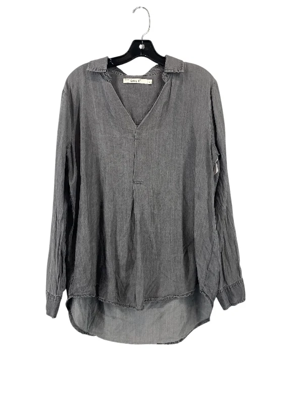 Top Long Sleeve By Clothes Mentor In Grey, Size: L