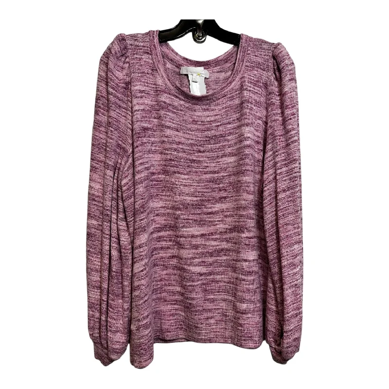 Top Long Sleeve By Clothes Mentor In Raspberry, Size: 1x