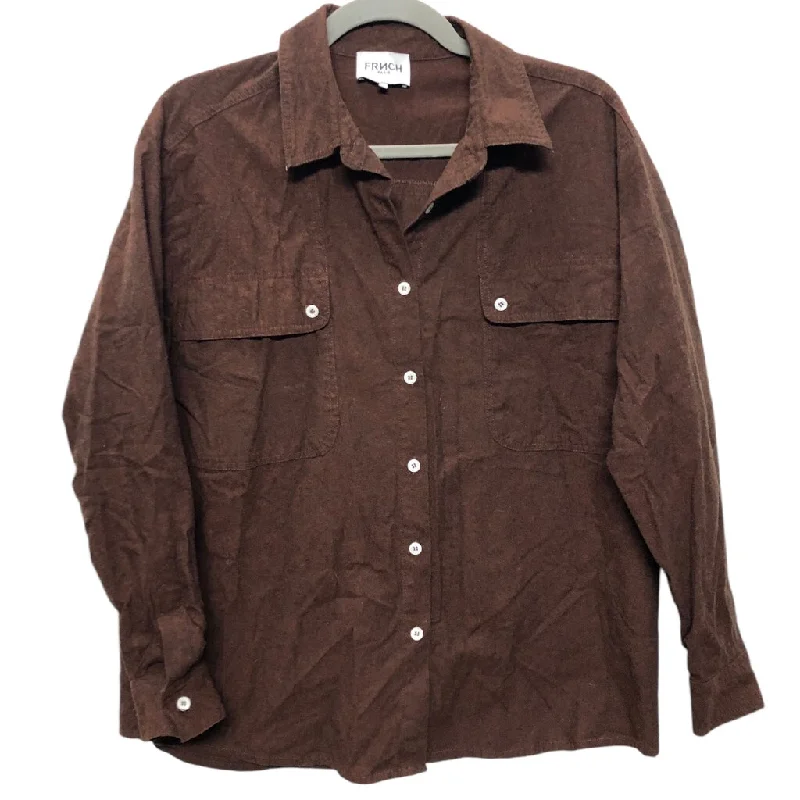 Top Long Sleeve By Cmc In Brown, Size: Xs