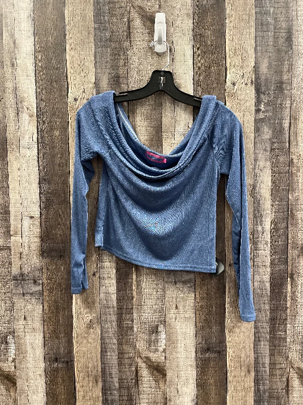 Top Long Sleeve By Cme In Blue, Size: L