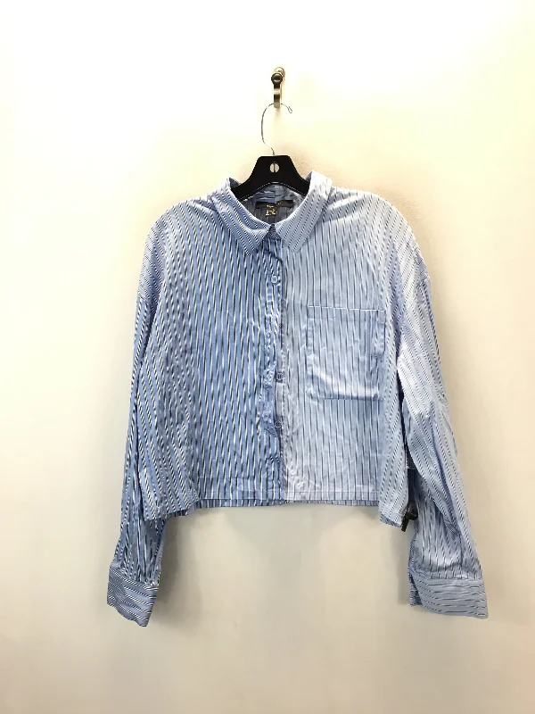 Top Long Sleeve By Forever 21 In Blue, Size: 1x