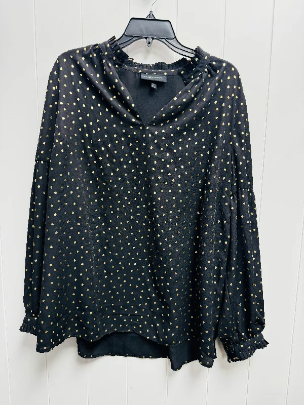 Top Long Sleeve By Lane Bryant In Black & Gold, Size: 14