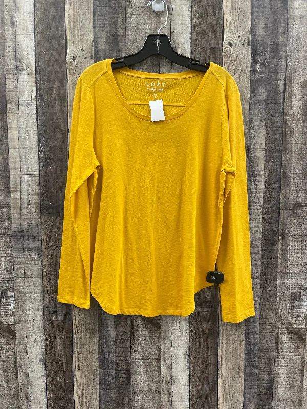 Top Long Sleeve By Loft In Gold, Size: L