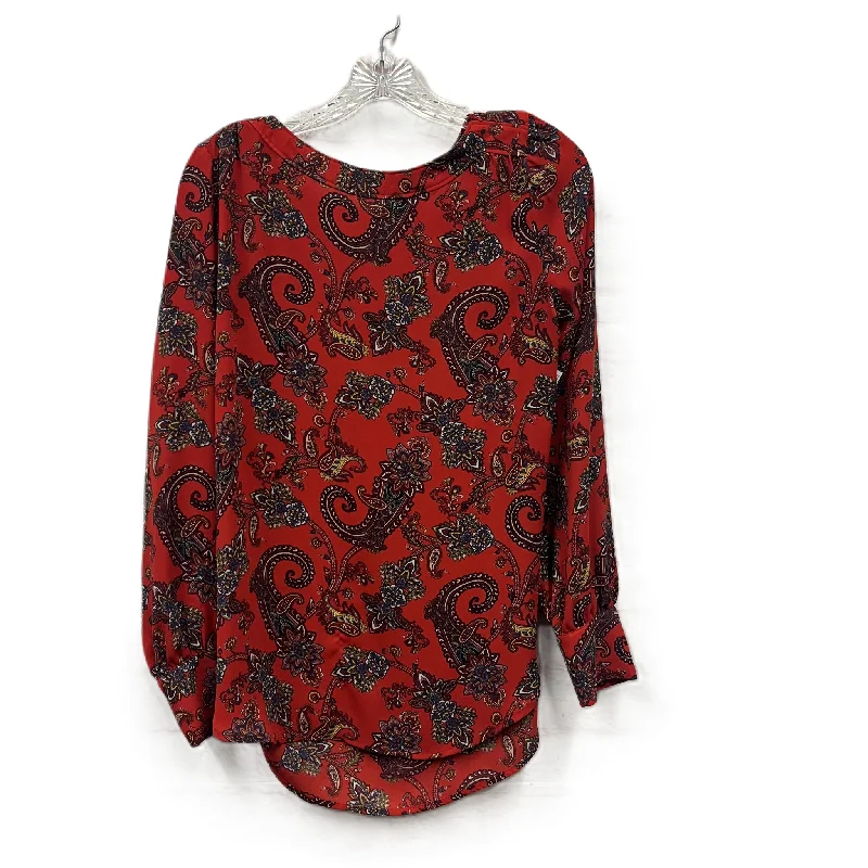 Top Long Sleeve By Loft In Red, Size: S